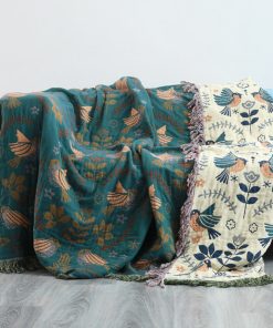 Double-Sided Boho Style Sofa Cover Throw Blanket Bedspread