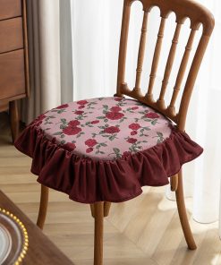 Removable And Washable Ruffled Chair Cushion New American Style Dining Chair Cushion