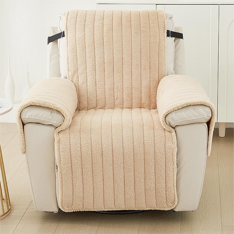 Rabbit Velvet Reclining Chair Cover Armrest Chair Covers