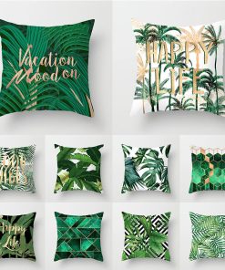 Tropical Leaf Cactus Throw Pillow  Covers