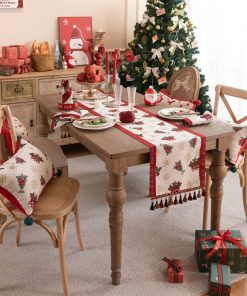 Christmas Deer Woven Jacquard Table Runner
