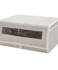 Stackable Storage Box with Window Zipper & Lid (37*32*17 cm)