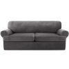Stretch Velvet T Cushion Shape Seat Covers Sofa Slipcover