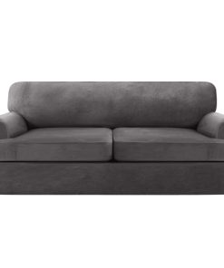 Stretch Velvet T Cushion Shape Seat Covers Sofa Slipcover