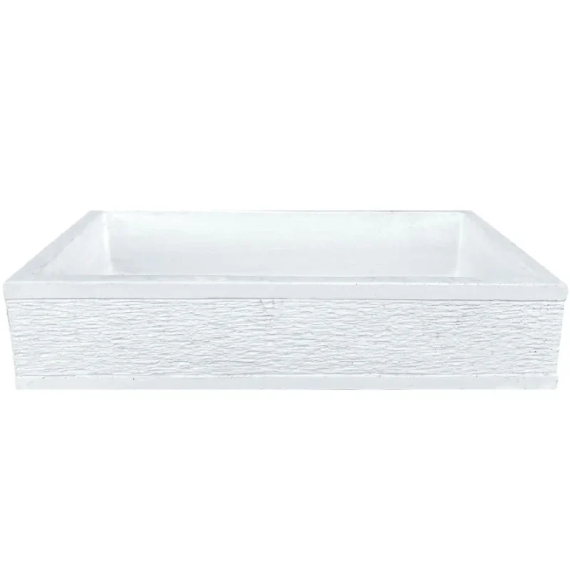 Grecale Series W 45 X D 35 X H 16 cm Concrete Sink with Knurled Finish for Garden Ornaments