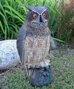 Owl Resin Decoration 40 cm Height Garden Ornament for Ponds and Gardens