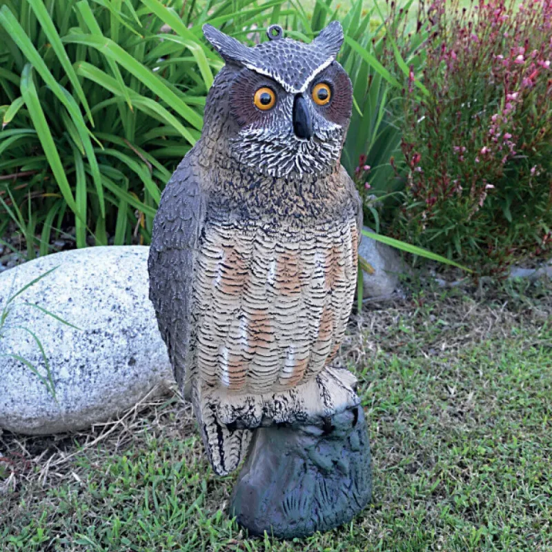 Owl Resin Decoration 40 cm Height Garden Ornament for Ponds and Gardens