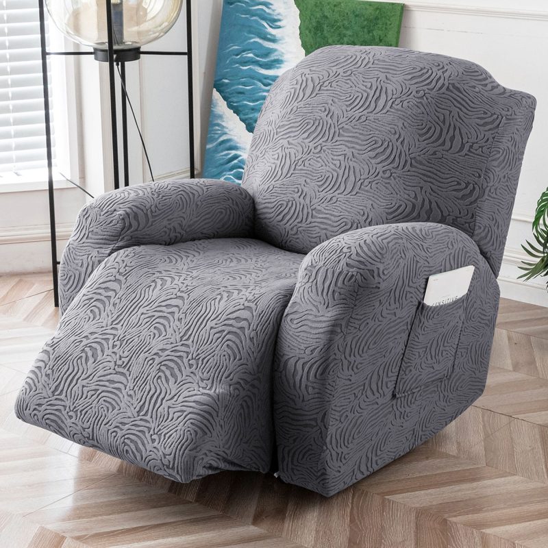 Leopard Recliner Cover Stretch Sofa Slipcover With Elastic Bottom