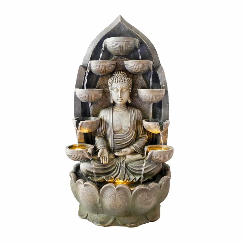 Modern Stylish Indoor Resin Water Fountain Cascade Waterfall Feature for Living Room Home Decorations Garden Ornaments Wall