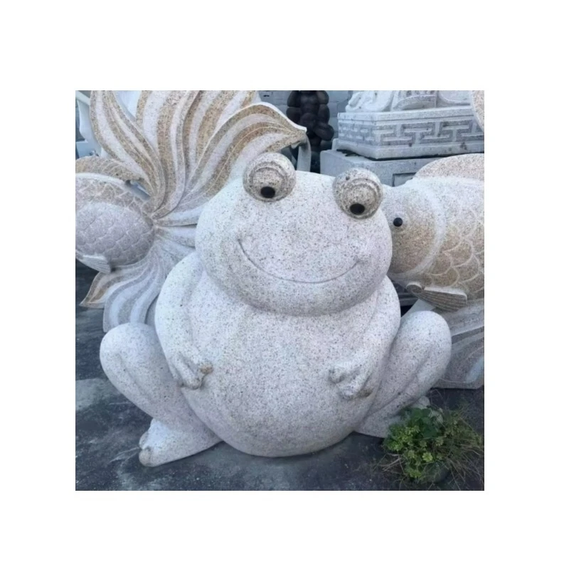 Modern Elegant Outdoor Garden Statues Hand-Carved Small Granite Cobble Stone Natural River Pebble Owl Buddha Ornament