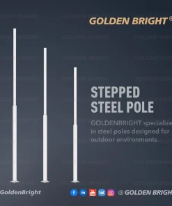 Golden Bright Customized Stepped Steel Pole 3-12m Height Hot-Dip Galvanized Easy Installation