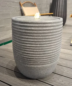 2026 Hot Selling Traditional Style Decorative Resin Fountain High Quality Waterproof LED Floor Mount Garden Ornament