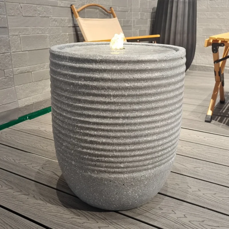 2026 Hot Selling Traditional Style Decorative Resin Fountain High Quality Waterproof LED Floor Mount Garden Ornament