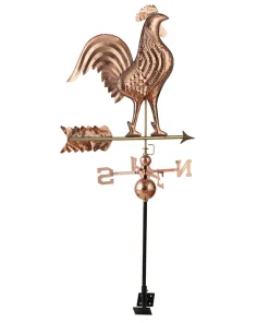 Garden Ornamental Copper Cock Weathervane 60x46x131cm