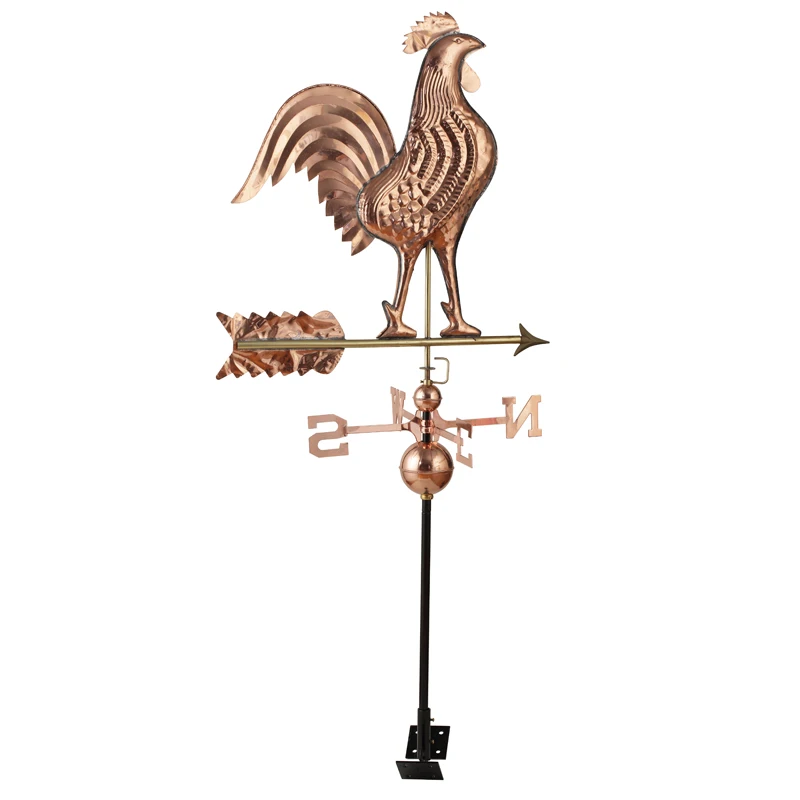 Garden Ornamental Copper Cock Weathervane 60x46x131cm