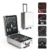186 Piece Carbon Steel Portable Manual Hardware Household Toolbox Set