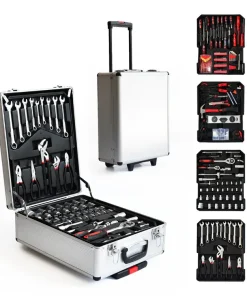 186 Piece Carbon Steel Portable Manual Hardware Household Toolbox Set
