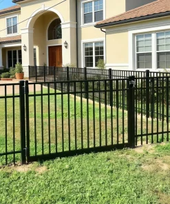 Factory Wholesale Flat Top Pool Fencing  Modern Wrought Iron Fence Galvanized Steel Garden Fence
