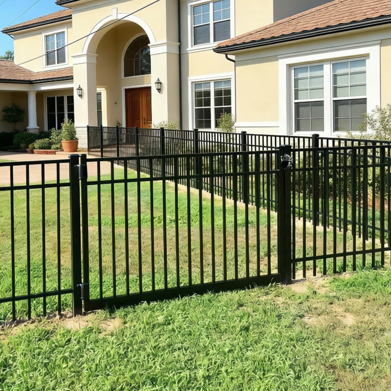 Factory Wholesale Flat Top Pool Fencing  Modern Wrought Iron Fence Galvanized Steel Garden Fence