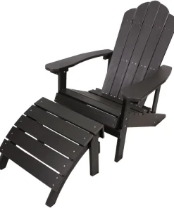 Garden Adirondack Chair with Footstool Garden Chair with Footrest Outdoor Armchair Patio Armchair Outdoor Chair