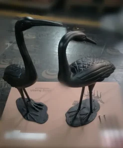 SH Auspicious Crane Shape Cast Aluminum Ornament for Outdoor Garden Park and Home Decoration