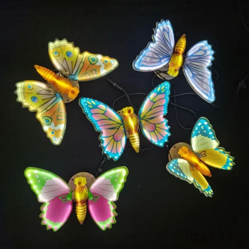 New Product Event Decoration Realistic Dynamic Motion-Sensing LED Butterfly Garden Park Outdoor Ornament
