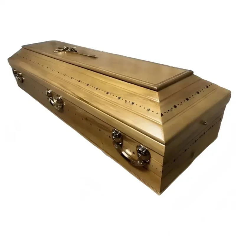 European Style Solid Paulownia Wood Baby Coffin Eco-Friendly Funeral Home Supply Laser Cut Shell Carved Design Wholesale Global