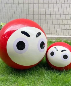 Customizable Large Outdoor Stainless Steel Cartoon Face Sculptures Luxury Event Decor Balls Round Art Decorative Balls