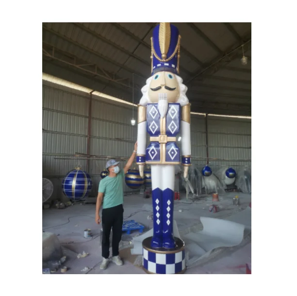 Fiberglass Sculpture Figurines Navidad Decor Outdoor Large Giant Life Size Christmas Nutcracker Soldier Decorations