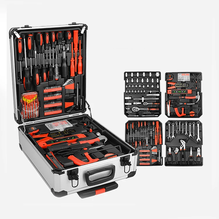 499 Pcs Auto Repair Tool Set Socket Wrench Household Tool Aluminum case Tool Set