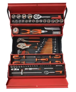 85-Piece High Quality Tool Set Home Application Including Sockets Screwdrivers Wrenches Pliers Drills Hand Tools Packaged Box