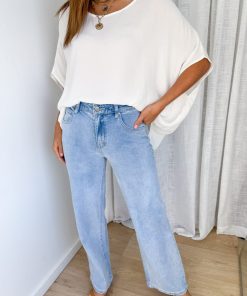 Harley Mid Rise Wide Leg Jeans - Light Denim