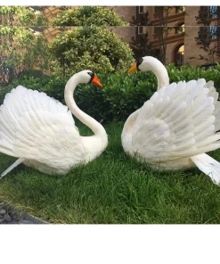 Simulation Swan Feather Animal Ornaments for Wedding Photography Props Window Display Stage Performance Garden Decor Garden