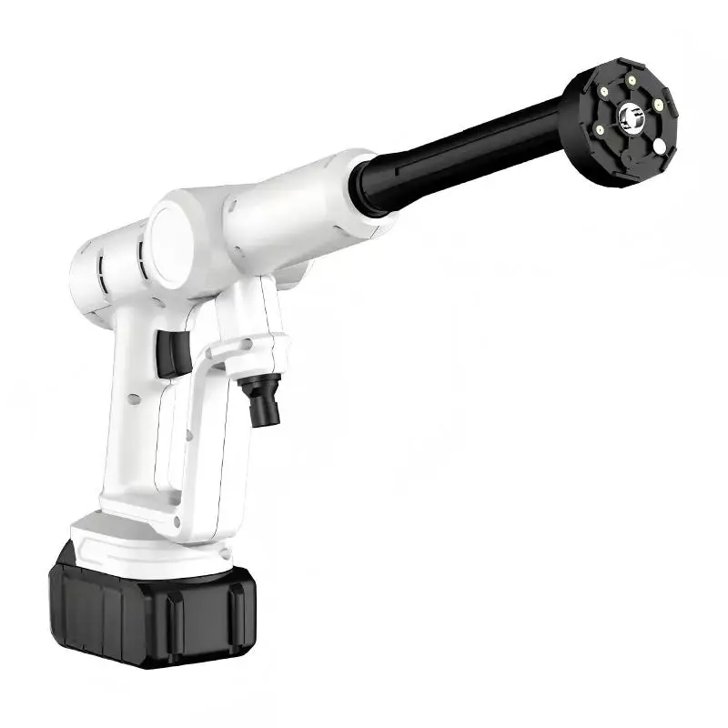 15M Portable Wireless Lithium Battery High Pressure Washer, 6-in-1 Nozzle Water Gun for Car, Garden & Household Cleaning