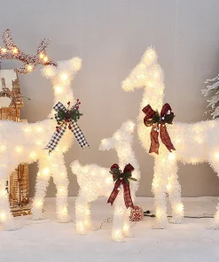 Set of 3 Luxury Lighted Outdoor Christmas Deer Xmas Ornaments Deer Decorations Christmas Home Mall Holiday Decor