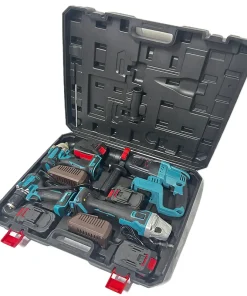 Factory Price Popular 4- Piece Power Tools Set Combo Cordless Impact Wrench Angle Grinder Hammer Drill Set Electric Tool Kit