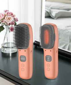 2-in-1 Hair Styler Tool Rechargeable 5000mah Lazy Hair Styling Not Hurt Hair Straightening Brush for Women Straightener Comb