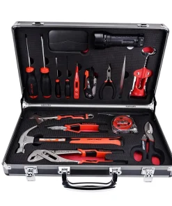 Home Tool Box Kit Set Wooden DIY 23pcs Repair Kit