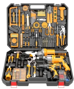 New Yellow Portable Cordless Drill Set Brushless Lithium Tools Set Lithium Battery Power Tools Kit for Home Improvement