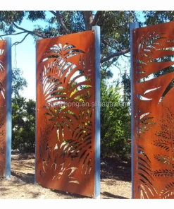 Modern Design Landscape Decoration Art Cheap Price Corten Steel Metal Yard Fence and Gate Panels Garden Ornaments