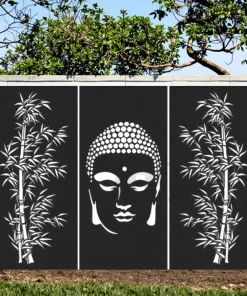 Large Artificial Tree of Life Buddha Laser Cut Metal Wall Art Ornament for Indoor/Outdoor Garden and Living Room Decor