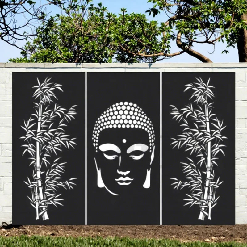 Large Artificial Tree of Life Buddha Laser Cut Metal Wall Art Ornament for Indoor/Outdoor Garden and Living Room Decor