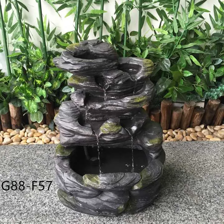 LED Solar Outdoor Water Fountain Elegant Garden Ornament with Stylish Layer Design for Garden Decoration