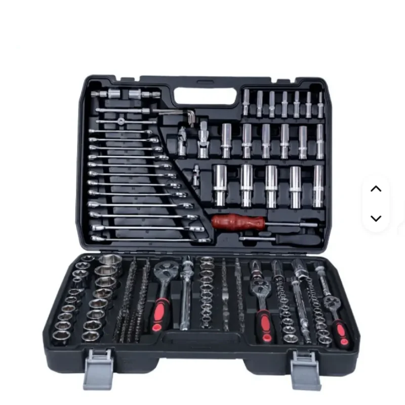 216-Piece Household Auto Repair Tool Box Hardware Set 24-Tooth Multi-Function Socket Ratchet Dual-Use Wrench 72-Tooth Hand Power