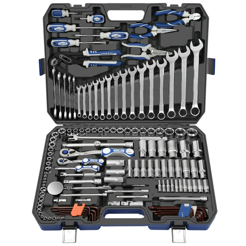 145 Pcs Multifunctional Repair Household Power Hand Tool Kit Garage Auto Car Repair Tool Trolley 11451