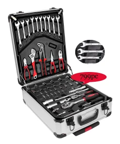 Manufacturer Supply Household Hardware Tool Combination Set 799 Pieces Car Emergency Tool Set Including Wrenches Extension Bars