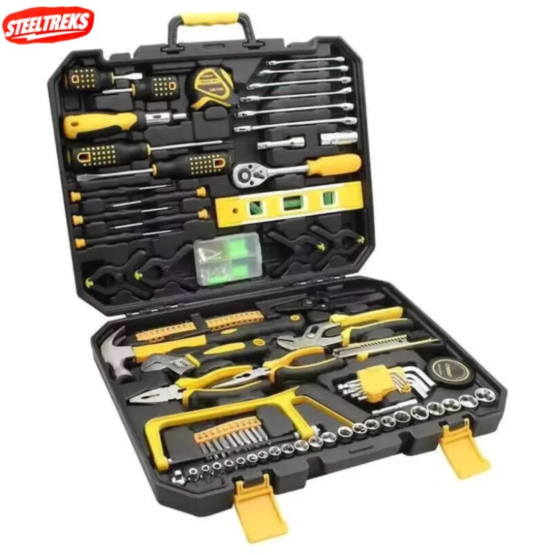 Hardware Tool Set Chrome Vanadium Steel Durable Mechanical Multifunctional Hand Box Household Hardware Kit Professional Tool Set