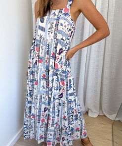Islington Dress - Blue Multi Print