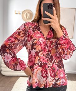 Judy Shirt - Burgundy Floral