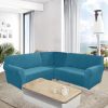 Soft Velvet 3-Piece L/U Shaped Sofa Covers With Corner Covers
